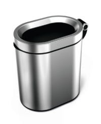 Trash has never looked so tidy! The simplehuman Open Oval garbage can features sleek polished steel construction that keeps your trash bag and its contents out of sight, out of mind. An ideal size for under desks, sinks and other tight spaces. Trash has never looked so tidy! The simplehuman Open Oval garbage can features sleek polished steel construction that keeps your trash bag and its contents out of sight, out of mind. An ideal size for under desks, sinks and other tight spaces.