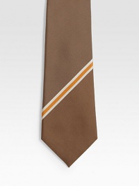 A wardrobe essential in silk made elegant with a diagonal stripe.SilkDry cleanMade in Italy A wardrobe essential in silk made elegant with a diagonal stripe.SilkDry cleanMade in Italy