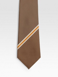 A wardrobe essential in silk made elegant with a diagonal stripe.SilkDry cleanMade in Italy