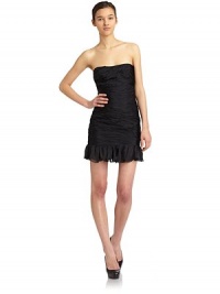 THE LOOKStraplessAsymmetrically pleated designBreezy silk chiffon detail at hemInvisible side zip with hook-and-eye closureTHE FITAbout 18 from natural waistTHE MATERIALSilkFully linedCARE & ORIGINDry cleanImportedModel shown is 5'10 (177cm) wearing US size 4. THE LOOKStraplessAsymmetrically pleated designBreezy silk chiffon detail at hemInvisible side zip with hook-and-eye closureTHE FITAbout 18 from natural waistTHE MATERIALSilkFully linedCARE & ORIGINDry cleanImportedModel shown is 5'10 (177cm) wearing US size 4.