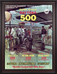 NASCAR Framed 36 x 48 Daytona 500 Program Print Race Year: 8th Annual - 1966 NASCAR Framed 36 x 48 Daytona 500 Program Print Race Year: 8th Annual - 1966
