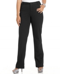 The combination of five-pocket denim styling and chic ponte-knit fabric makes INC's plus size pants a must-have for every wardrobe! The combination of five-pocket denim styling and chic ponte-knit fabric makes INC's plus size pants a must-have for every wardrobe!