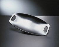 Graceful, imaginative, award-winning contemporary design distinguishes Nambe gifts and collectibles. Each item is designed by an artist as a personal expression of balance in form, beauty in materials, and precise function. The exquisitely simple handled platter is cleanly styled in cast metal, with a polished, mirror-bright finish. Graceful, imaginative, award-winning contemporary design distinguishes Nambe gifts and collectibles. Each item is designed by an artist as a personal expression of balance in form, beauty in materials, and precise function. The exquisitely simple handled platter is cleanly styled in cast metal, with a polished, mirror-bright finish.