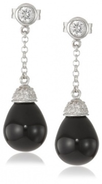 Giorgio Martello Sterling Silver Black Onyx Teardrop Earrings Giorgio Martello Sterling Silver Black Onyx Teardrop Earrings