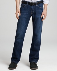 A straight leg jean with fading on the front and back achieves instant classic status, the perfect pair for your nights out on the town. A straight leg jean with fading on the front and back achieves instant classic status, the perfect pair for your nights out on the town.