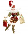 Dancing to the beat of his own drum, this Christmas Shopping fairy has outdone himself with bags of sparkling gifts for all. Use his flexible arms and legs to strike a pose on a side table or mantel. From Mark Roberts.