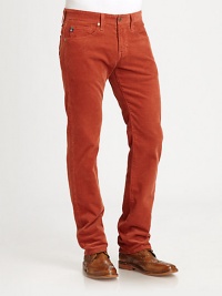 Fine wale corduroy adds texture and definition to a boldly colored, slim-straight silhouette, tailored for a versatile, comfortable fit.Five-pocket styleInseam, about 3393% cotton/5% elastane/2% polyurethaneMachine washMade in USA Fine wale corduroy adds texture and definition to a boldly colored, slim-straight silhouette, tailored for a versatile, comfortable fit.Five-pocket styleInseam, about 3393% cotton/5% elastane/2% polyurethaneMachine washMade in USA