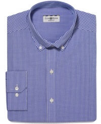 Roll up your sleeves. With a contrasting pattern in the inner cuffs, this shirt from Calvin Klein gets down to business. Roll up your sleeves. With a contrasting pattern in the inner cuffs, this shirt from Calvin Klein gets down to business.