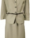 Tahari Arthur S. Levine Women's Tim Belted Skirt Suit 20W Brown Beige [Apparel]