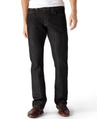 A sleek, slim fit puts a modern twist on these comfortable throwback jeans from Levi's. A sleek, slim fit puts a modern twist on these comfortable throwback jeans from Levi's.