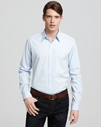 Solidify your wardrobe with an essential button-down shirt from Theory, constructed with stretch for a modern, trim fit, perfect in and outside the office.