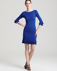 Flared bell sleeves and layered ruffled trim infuse a Lilly Pulitzer sweater dress with youthful spirit. Up the charm factor with a beaming smile. Flared bell sleeves and layered ruffled trim infuse a Lilly Pulitzer sweater dress with youthful spirit. Up the charm factor with a beaming smile.