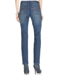 Look your slimmest in Style&co's petite straight-leg jeans, featuring a versatile medium wash and a special tummy-smoothing panel at the front. Look your slimmest in Style&co's petite straight-leg jeans, featuring a versatile medium wash and a special tummy-smoothing panel at the front.