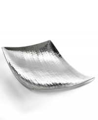 Minimalism at its best. With a hammered interior and simply elegant shape, this stainless steel tray from Leeber's collection of serveware and serving dishes is a beautiful accent on its own, but also made to serve hot and cold party snacks with stylish flair. Minimalism at its best. With a hammered interior and simply elegant shape, this stainless steel tray from Leeber's collection of serveware and serving dishes is a beautiful accent on its own, but also made to serve hot and cold party snacks with stylish flair.