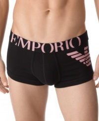 Stay secure beneath your look with these Armani boxer briefs. Stay secure beneath your look with these Armani boxer briefs.