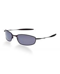 Nothing is thinner than a whisker! This durable C-5 alloy is digitally sculptured into the thinnest wire frame ever created by Oakley. With it's flexibility and adaptable fit, Whisker sunglasses combine all-day comfort with the unbeatable clarity of High Definition Optics. Optically pure Plutonite lens material filters out 100% of all UV rays and provides impact protection. Nothing is thinner than a whisker! This durable C-5 alloy is digitally sculptured into the thinnest wire frame ever created by Oakley. With it's flexibility and adaptable fit, Whisker sunglasses combine all-day comfort with the unbeatable clarity of High Definition Optics. Optically pure Plutonite lens material filters out 100% of all UV rays and provides impact protection.