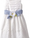 Bloome Girls 7-16 Tiered Eyelet Dress, White, 10