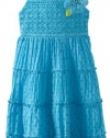 Bloome Girls 7-16 Polka Dot Tiered Crochet Sundress, Blue, 12