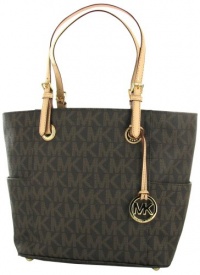 MICHAEL KORS Monogram Jet Set Signature Womens Handbag MICHAEL KORS Monogram Jet Set Signature Womens Handbag