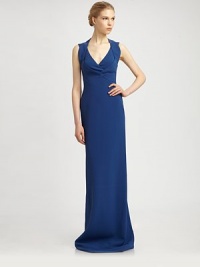 Artful panel construction creates an alluringly framed neckline on this floor-length stretch design.V necklineCrossover front detailPanel constructionBack zipAbout 55 from natural waist51% rayon/46% acetate/3% elastaneDry cleanMade in Italy of imported fabricModel shown is 5'10½ (179cm) wearing US size 4. Artful panel construction creates an alluringly framed neckline on this floor-length stretch design.V necklineCrossover front detailPanel constructionBack zipAbout 55 from natural waist51% rayon/46% acetate/3% elastaneDry cleanMade in Italy of imported fabricModel shown is 5'10½ (179cm) wearing US size 4.