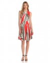 Rachel Roy Collection Women's Urban Flames Print Draped Dress