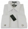 Jean-Paul Germain Mens Solid White French Cuff Dress Shirt w/ Cufflinks