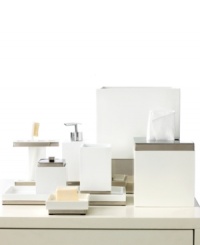 Introducing the new look of modern sophistication. Clean lines in pure white with pops of stainless steel bring the chic serenity of a world-class spa right into your bath. Introducing the new look of modern sophistication. Clean lines in pure white with pops of stainless steel bring the chic serenity of a world-class spa right into your bath.