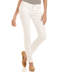 Classic petite white jeans from MICHAEL Michael Kors in a skinny leg are versatile for summer and always look crisp and chic.