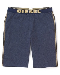 The perfect Sunday morning uniform: Super-casual lounge shorts from Diesel, designed for comfort with sporty stripe stitching on the side and back right pocket. The perfect Sunday morning uniform: Super-casual lounge shorts from Diesel, designed for comfort with sporty stripe stitching on the side and back right pocket.
