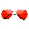SWG EYEWEAR® Red Classic 51mm Color Aviator Sunglasses Chrome Frame