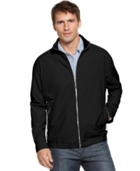 Set off your everyday look with sleek style in this water-repellent bomber jacket from Tommy Bahama.