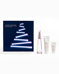 L'Eau d'Issey Florale is a pure, refined fragrance expressed by a color that evokes femininity and delicateness.This holiday season, experience this timeless scent in a luxurious, three-piece gift set featuring a 3.3 oz. Eau de Toilette Spray, 2.5 oz. Florale Moisturizing Body Cream and 1 oz. Florale Moisturizing Shower Cream. L'Eau d'Issey Florale is a pure, refined fragrance expressed by a color that evokes femininity and delicateness.This holiday season, experience this timeless scent in a luxurious, three-piece gift set featuring a 3.3 oz. Eau de Toilette Spray, 2.5 oz. Florale Moisturizing Body Cream and 1 oz. Florale Moisturizing Shower Cream.