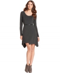 A jagged asymmetrical hem ups the edge on this Kensie dress -- perfect for a subtly stylish look! A jagged asymmetrical hem ups the edge on this Kensie dress -- perfect for a subtly stylish look!