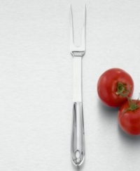 A must-have basic for any well-appointed kitchen. Use this handsome serving fork to plate roasts and steaks in the kitchen or at the table. Hand-forged in 18/10 stainless steel with an ergonomic design and All-Clad's commitment to quality craftsmanship. Dishwasher safe. Carries All-Clad's limited lifetime warranty. A must-have basic for any well-appointed kitchen. Use this handsome serving fork to plate roasts and steaks in the kitchen or at the table. Hand-forged in 18/10 stainless steel with an ergonomic design and All-Clad's commitment to quality craftsmanship. Dishwasher safe. Carries All-Clad's limited lifetime warranty.