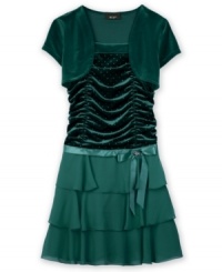 Add some festive color to her seasonal wardrobe with this cute dress from BCX. Add some festive color to her seasonal wardrobe with this cute dress from BCX.