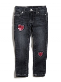 GUESS Kids Girls Little Girl Daredevil Skinny Jeans With , MEDIUM STONE (3T) GUESS Kids Girls Little Girl Daredevil Skinny Jeans With , MEDIUM STONE (3T)