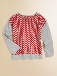 Polka dots lend a mod air to this lightweight, long-sleeve T-shirt. Polka dot patternPullover styleRound necklineLong sleevesCottonMachine washMade in Italy Polka dots lend a mod air to this lightweight, long-sleeve T-shirt. Polka dot patternPullover styleRound necklineLong sleevesCottonMachine washMade in Italy