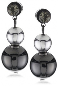 Kenneth Cole New York Hematite-Color and Silver Drop Earrings Kenneth Cole New York Hematite-Color and Silver Drop Earrings
