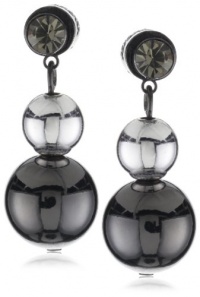 Kenneth Cole New York Hematite-Color and Silver Drop Earrings