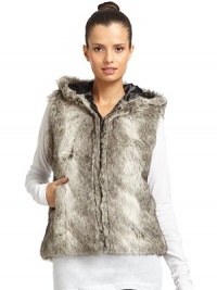 THE LOOKFaux fur designHoodFront zip closureSleevelessSide seam pocketsTHE FITAbout 23 from shoulder to hemTHE MATERIALAcrylic Fully linedCARE & ORIGINDry cleanImportedModel shown is 5'10 (177cm) wearing US size S/M. THE LOOKFaux fur designHoodFront zip closureSleevelessSide seam pocketsTHE FITAbout 23 from shoulder to hemTHE MATERIALAcrylic Fully linedCARE & ORIGINDry cleanImportedModel shown is 5'10 (177cm) wearing US size S/M.