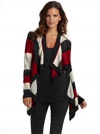 THE LOOKLayered, open-front styleLong sleeves with ribbed cuffsRibbed at collar and hemHi-lo hemTHE FITAbout 32½ from shoulder to longest part of hemTHE MATERIAL70% wool/30% cashmereCARE & ORIGINDry cleanImported THE LOOKLayered, open-front styleLong sleeves with ribbed cuffsRibbed at collar and hemHi-lo hemTHE FITAbout 32½ from shoulder to longest part of hemTHE MATERIAL70% wool/30% cashmereCARE & ORIGINDry cleanImported