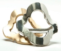 Kim Seybert Tile Napkin Ring - Gold - Set of 4 Kim Seybert Tile Napkin Ring - Gold - Set of 4