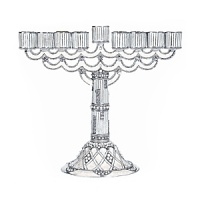 This elegantly designed menorah from Olivia Riegel features hand-set Swarovski® crystals and faux pearls on a white hand-enameled and silver tone finish. This elegantly designed menorah from Olivia Riegel features hand-set Swarovski® crystals and faux pearls on a white hand-enameled and silver tone finish.