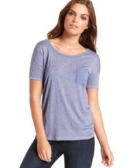 In a slouchy fit, this Kensie top is perfect for a cool, casual look! In a slouchy fit, this Kensie top is perfect for a cool, casual look!