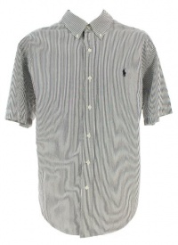 Polo Ralph Lauren Mens Classic Fit Mens Short Sleeve Seersucker Shirt Gray White Stripes Polo Ralph Lauren Mens Classic Fit Mens Short Sleeve Seersucker Shirt Gray White Stripes