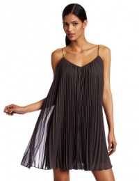 HALSTON HERITAGE Women's Spaghetti Tie Strap Pleated Dress, Musk, 8 HALSTON HERITAGE Women's Spaghetti Tie Strap Pleated Dress, Musk, 8