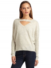 THE LOOKCrewneck with v-cutoutLong dolman sleevesPullover styleDeconstructed stitchingTHE FITAbout 24 from shoulder to hemTHE MATERIALWool/Polyamide/SilkCARE & ORIGINDry cleanImportedModel shown is 5'11 (177cm) wearing US size Small. THE LOOKCrewneck with v-cutoutLong dolman sleevesPullover styleDeconstructed stitchingTHE FITAbout 24 from shoulder to hemTHE MATERIALWool/Polyamide/SilkCARE & ORIGINDry cleanImportedModel shown is 5'11 (177cm) wearing US size Small.