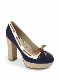 THE LOOKA collaboration with Milly and Sperry Top-SiderContrast patent leather trim at vamp and toplineLeather strap weaves through grommets at toplineLeather bow with metal M charmPadded insoleJute heel, 4½(115mm)Jute platform, 1(25mm)Compares to a 3½ heel(90mm)THE MATERIALCanvas upperLeather, patent and jute trimRubber soleORIGINImported THE LOOKA collaboration with Milly and Sperry Top-SiderContrast patent leather trim at vamp and toplineLeather strap weaves through grommets at toplineLeather bow with metal M charmPadded insoleJute heel, 4½(115mm)Jute platform, 1(25mm)Compares to a 3½ heel(90mm)THE MATERIALCanvas upperLeather, patent and jute trimRubber soleORIGINImported