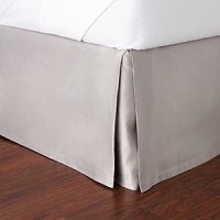 The dobby stripes in shades of taupe and vanilla bordered by raised satin on this Hudson Park king bedskirt evoke modern simplicity and timeless sophistication. The dobby stripes in shades of taupe and vanilla bordered by raised satin on this Hudson Park king bedskirt evoke modern simplicity and timeless sophistication.