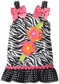 Youngland Baby-Girls Infant Sleeveless Animal Print Sundress With 3d Flowers and Bows at Shoulders, Black/White/Multi, 12 Months Youngland Baby-Girls Infant Sleeveless Animal Print Sundress With 3d Flowers and Bows at Shoulders, Black/White/Multi, 12 Months